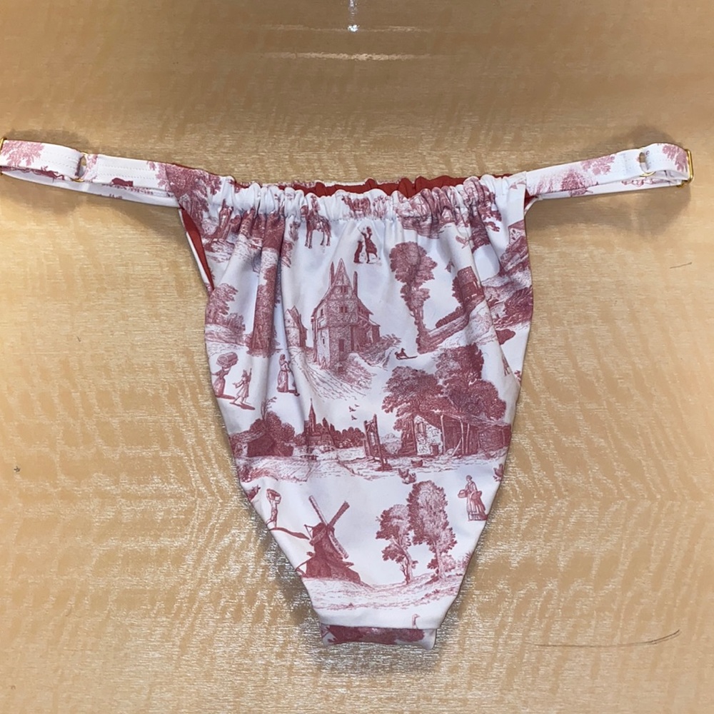 WeWoreWhat Onia Ruched Toile Vintage Bikini Bottom - Picture 5 of 8